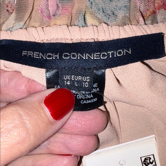 NWT French Connection Avery Long Sleeve Burnout Floral Midi Dress Toasted Almond - Picture 10 of 10